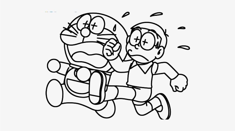 doraemon drawing without colour