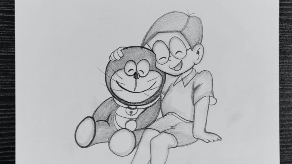 nobita pencil sketch doraemon drawing